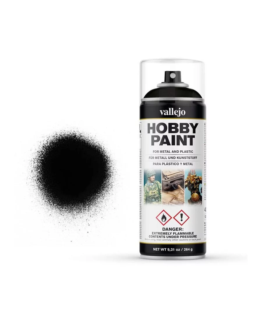 Vallejo Hobby Spray Paint : Sous-Couche Noire (400ml)