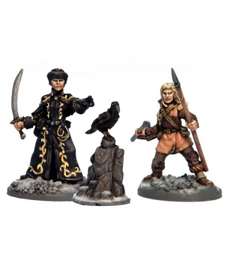 figurines "Maitre des corbeaux et Javelinier" pour le jeu Frostgrave