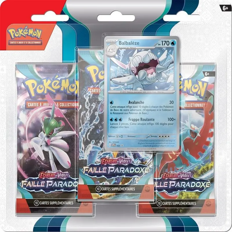 Pokémon EV04 : Pack 3 Boosters - Ecarlate et Violet - Faille Paradoxe