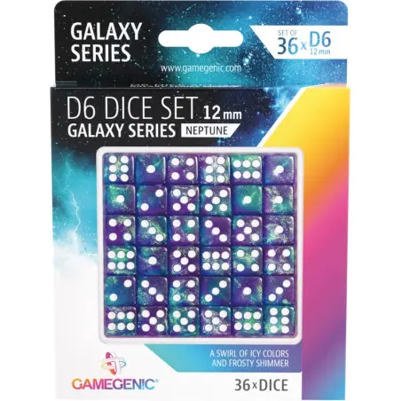 Set de 36 Dés de 6 - 12mm - Galaxy Series Neptune